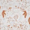 Highwire wallpaper by Daniel Heath in tangerine colour|Highwire wallpaper by Daniel Heath in grape colour with chair