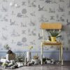 Dino Wallpaper Grey|Dino Magnetic Wallpaper with jungle and binoculars boy