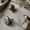 pearlised resin and wood cabinet knob|Curious Egg Giulia Cabinet Knob