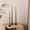 Ester & Erik Green Soil wax taper candle LED set of 2